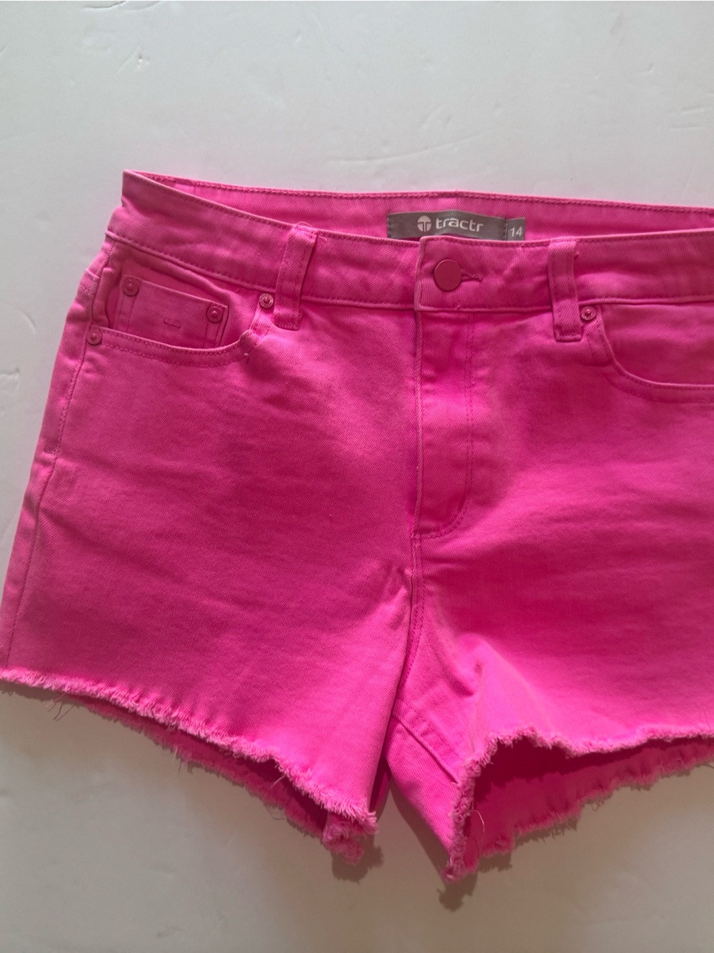 Tractr Hot Pink Denim Cutoff Shorts